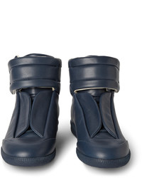 dunkelblaue hohe Sneakers aus Leder von Maison Margiela