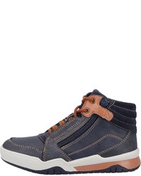 dunkelblaue hohe Sneakers aus Leder von Geox