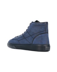 dunkelblaue hohe Sneakers aus Leder von Hogan