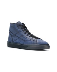 dunkelblaue hohe Sneakers aus Leder von Hogan