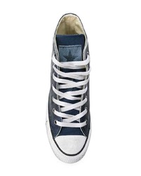 dunkelblaue hohe Sneakers aus Leder von Converse