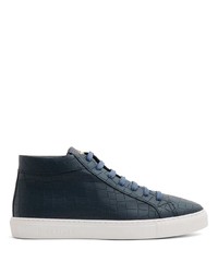 dunkelblaue hohe Sneakers aus Leder von Hide&Jack