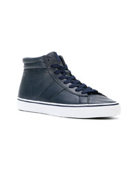 dunkelblaue hohe Sneakers aus Leder von Polo Ralph Lauren