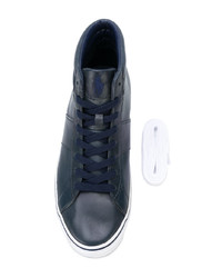dunkelblaue hohe Sneakers aus Leder von Polo Ralph Lauren
