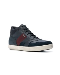 dunkelblaue hohe Sneakers aus Leder von Geox