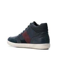 dunkelblaue hohe Sneakers aus Leder von Geox