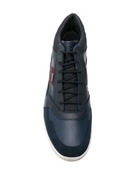 dunkelblaue hohe Sneakers aus Leder von Geox