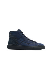 dunkelblaue hohe Sneakers aus Leder von Hogan