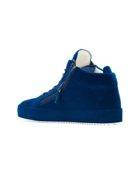 dunkelblaue hohe Sneakers aus Leder von Giuseppe Zanotti Design