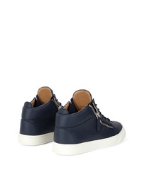 dunkelblaue hohe Sneakers aus Leder von Giuseppe Zanotti