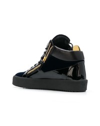 dunkelblaue hohe Sneakers aus Leder von Giuseppe Zanotti Design