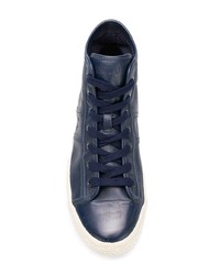 dunkelblaue hohe Sneakers aus Leder von Polo Ralph Lauren