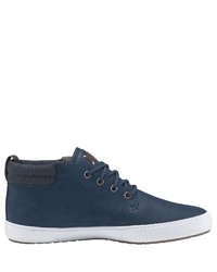 dunkelblaue hohe Sneakers aus Leder von Lacoste