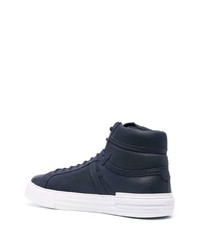 dunkelblaue hohe Sneakers aus Leder von Hogan