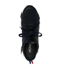 dunkelblaue hohe Sneakers aus Leder von Moncler