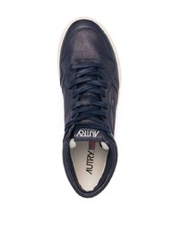 dunkelblaue hohe Sneakers aus Leder von AUTRY