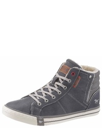 dunkelblaue hohe Sneakers aus Leder von Mustang Shoes