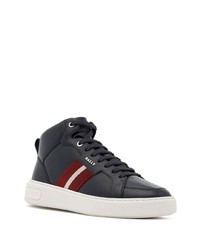 dunkelblaue hohe Sneakers aus Leder von Bally