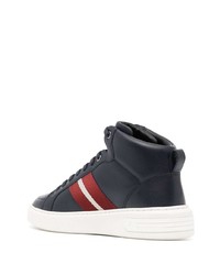 dunkelblaue hohe Sneakers aus Leder von Bally