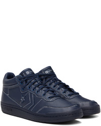 dunkelblaue hohe Sneakers aus Leder von Converse