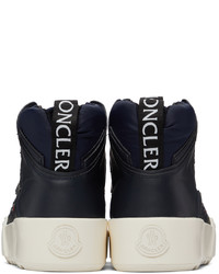 dunkelblaue hohe Sneakers aus Leder von Moncler