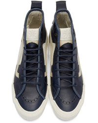 dunkelblaue hohe Sneakers aus Leder von Vans