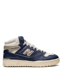 dunkelblaue hohe Sneakers aus Leder von New Balance