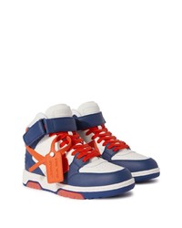 dunkelblaue hohe Sneakers aus Leder von Off-White