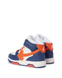 dunkelblaue hohe Sneakers aus Leder von Off-White