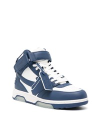 dunkelblaue hohe Sneakers aus Leder von Off-White