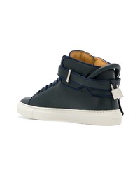 dunkelblaue hohe Sneakers aus Leder von Buscemi