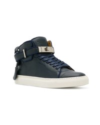 dunkelblaue hohe Sneakers aus Leder von Buscemi