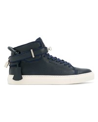 dunkelblaue hohe Sneakers aus Leder von Buscemi