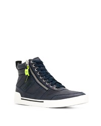 dunkelblaue hohe Sneakers aus Leder von Diesel