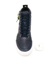 dunkelblaue hohe Sneakers aus Leder von Diesel