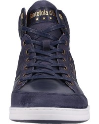 dunkelblaue hohe Sneakers aus Leder von Pantofola D'oro