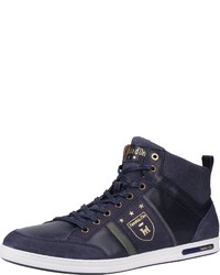 dunkelblaue hohe Sneakers aus Leder von Pantofola D'oro