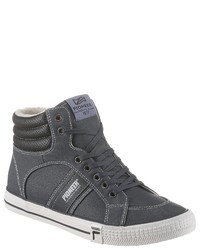 dunkelblaue hohe Sneakers aus Leder von Pioneer Authentic Jeans