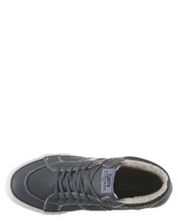 dunkelblaue hohe Sneakers aus Leder von Pioneer Authentic Jeans