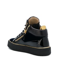 dunkelblaue hohe Sneakers aus Leder von Giuseppe Zanotti Design