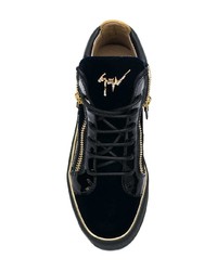 dunkelblaue hohe Sneakers aus Leder von Giuseppe Zanotti Design