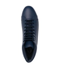 dunkelblaue hohe Sneakers aus Leder von Philipp Plein