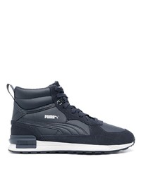 dunkelblaue hohe Sneakers aus Leder von Puma