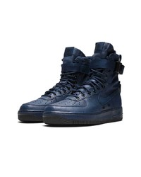 dunkelblaue hohe Sneakers aus Leder von Nike