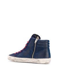 dunkelblaue hohe Sneakers aus Leder von Golden Goose