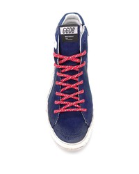 dunkelblaue hohe Sneakers aus Leder von Golden Goose