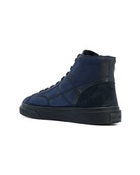 dunkelblaue hohe Sneakers aus Leder von Hogan