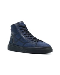 dunkelblaue hohe Sneakers aus Leder von Hogan