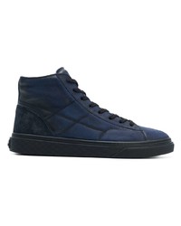 dunkelblaue hohe Sneakers aus Leder von Hogan