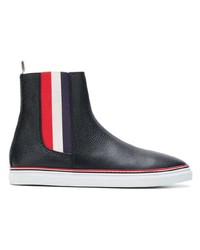 dunkelblaue hohe Sneakers aus Leder von Thom Browne